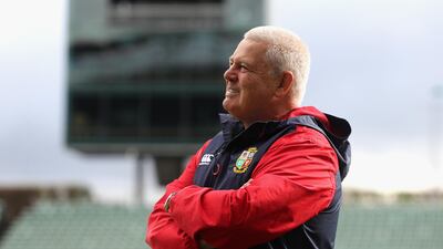 Warren Gatland, the Lions head coach looks on during the British & Irish Lions training session at QBE Stadium in Auckland