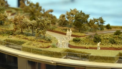 Miniature carving of rooftop gardens for Battersea Power Station project. Shafi Musaddique / The National