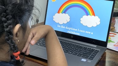 Distance learning is part of the Ramadan with the Family initiative. Pawan Singh / The National