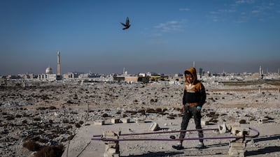 Damascus, as seen from the Yarmouk refugee camp. HTS is leading Syria's interim government. EPA