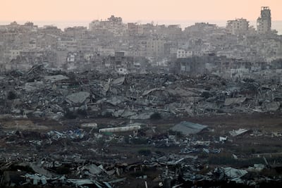 Ruined buildings in Gaza, where AI had been used in warfare. Reuters