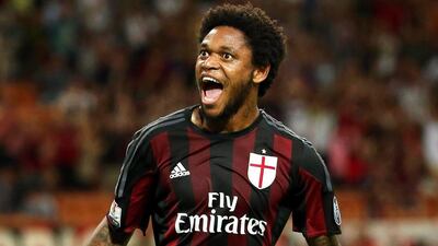 New AC Milan striker Luiz Adriano celebrates after scoring a goal against Perugia in the Coppa Italia on Monday. Matteo Bazzi / EPA / August 17, 2015