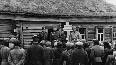 Ukrainians await orders from German soldiers, circa 1941-45. Rachel Seiffert’s A Boy in Winter is a story set during the round-up of Jews in a Ukrainian town in 1941, showing the bravery of strangers as well as the cowardice of the collaborators. Corbis via Getty Images