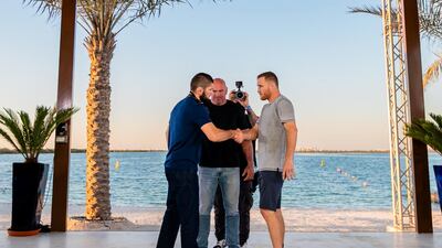 Khabib Nurmagomedov and Justin Gaethje face off.