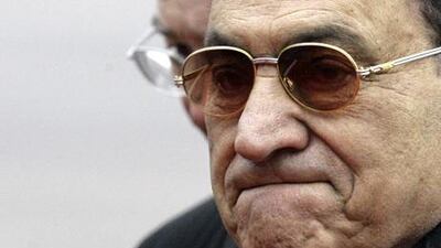 Ousted Egyptian President Hosni Mubarak - the UAE is still to respond to a request to freeze his assets. AFP PHOTO / DIMA KOROTAYEV