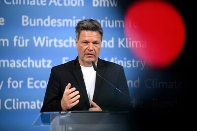 German Economy Minister Robert Habeck triggered the early warning alert level on Wednesday. AP