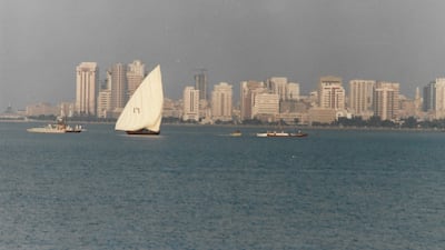 A boat race in Abu Dhabi during the 1980s set against the backdrop of the city's ever growing skyline. All photos: Linda Ford