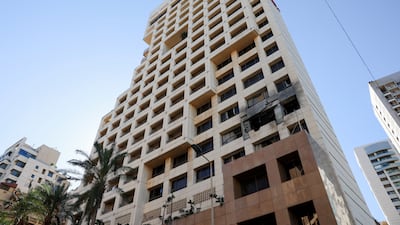The Ramada hotel building after the Israeli attack. The attack marked the first Israeli strike to hit the heart of Beirut since Israel-Hezbollah hostilities resumed last week. Reuters