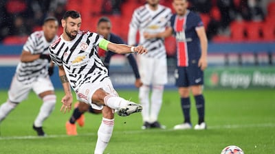 Bruno Fernandes scores from a penalty. PA