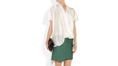 Chalayan asymmetric silk-satin blouse. Courtesy Net-A-Porter