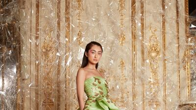 Intricate folds cut into a short dress by Rami Al Ali spring 2020 couture. All photos courtesy Rami Al Ali