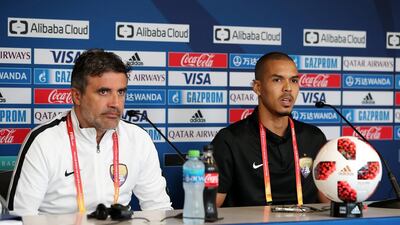 Al Ain manager Zoran Mamic, left, and captain Ismail Ahmed say they will have to match Team Wellington in all departments in they are to win their Fifa Club World Cup play-off. Pawan Singh / The National