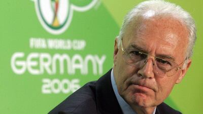 A file photo of Franz Beckenbauer, then president of the German Organisation Committee of the 2006 World Cup. Swiss federal prosecutors say they are conducting an "ongoing operation" in an investigation of the 2006 World Cup organising committee as part of a wider probe of corruption linked to Fifa. Markus Schreiber / AP Photo