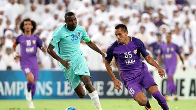 A goal from Al Ain's Douglas was disallowed in the first leg of their Asian Champions League quarter-final against Al Hilal. Chris Whiteoak / The National