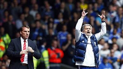 Brendan Rodgers, left, is optimistic about Liverpool's style of play. Darren Staples / Reuters