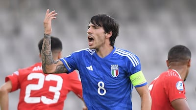 Sandro Tonali has just captained Italy at the Under-21 European Championships. EPA