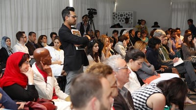 Shumon Basar at last year's Global Art Forum at Art Dubai. Courtesy Art Dubai