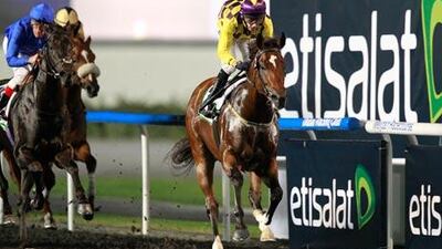 Dark Matter, ridden by Ted Durcan, won the UAE 2000 Guineas Trials at Meydan for the Singapore-based trainer Steven Burridge. Oscar Chavez will ride Burridge’s mount today.