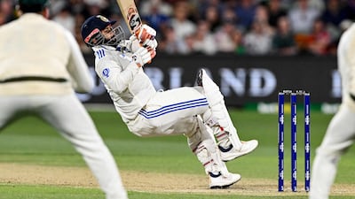 Rishabh Pant finished Day 2 unbeaten on 28 with India 128-5 in their second innings, still trailing Australia by 29 runs. AFP