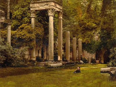 A painting from the late 19th century of the Leptis Magna columns. Alamy
