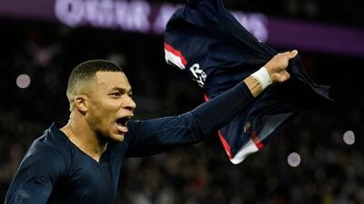 Kylian Mbappe after scoring his match-winning penalty. AFP