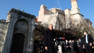 Turkey's President Recep Tayyip Erdogan has been under pressure from within the Turkish borders and without. AP Photo