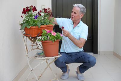 Michael O'Riordan lives in an Al Reem villa at Mira, Dubai. Pawan Singh / The National