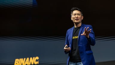 Binance chief executive Richard Teng at Binance Blockchain Week in Dubai. Antonie Robertson / The National