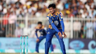Mohammad Amir of Karachi Kings during the match against Peshawar Zalmi at Sharjah Cricket Stadium in 2016. Pawan Singh / The National