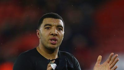 Troy Deeney of Watford applauds fans after his team's loss to Southampton in the Premier League on Wednesday. Ian Walton / Getty Images / January 13, 2016