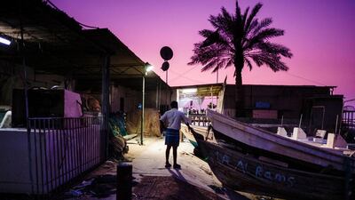 Dusk brings rest for the fishermen of Al Rams, and time to prepare for the next day when they will head out on the early morning to return about noon with their catch.
