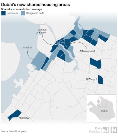 Dubai earmarked 43 areas for shared housing as the city cracks down on overcrowding and illegal subletting