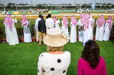 Visitors watching a horse race at the Saudi Cup 2023. Photo: STA