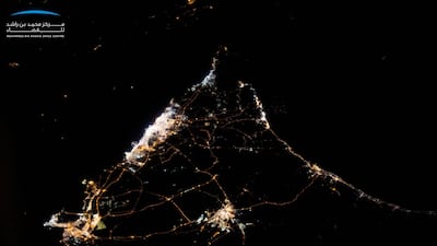 The UAE from space, photographed by Hazza Al Mansouri. Courtesy Mohammed bin Rashid Space Centre