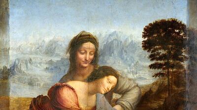 'The Virgin and Child with St. Anne' (1503). The oil painting depicts St Anne, her daughter the Virgin Mary and the infant Jesus. It is housed at the Louvre, Paris