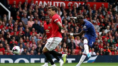 Chelsea's Tammy Abraham gets a shot away. PA Photo