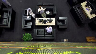 Pressure on UAE bond and equity markets eased last month. Jeffrey E Biteng / The National