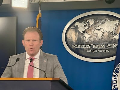 Andrew Giuliani talks to members of the foreign media in Washington on December 3, 2025. Thomas Watkins / The National