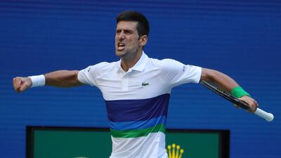 Serbia's Novak Djokovic celebrates during his win against Japan's Kei Nishikori. AFP