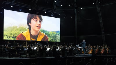 The Philosopher’s Stone plays on a 40-foot screen at Yas Arena, Abu Dhabi. Courtesy ProActiv