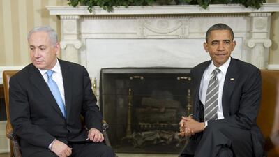 Relations between Benjamin Netanyahu, the Israeli prime minister, and US president Barack Obama have never been particularly warm, as this photograph from a meeting in the Oval Office on May 20, 2011, suggests. Jim Watson / AFP