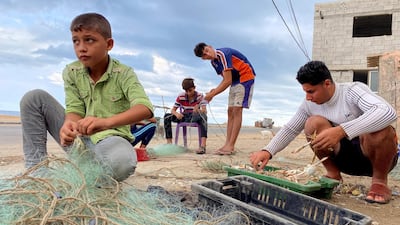 Palestinians collect crabs amid the coronavirus outbreak at Beach refugee camp in Gaza City. Reuters
