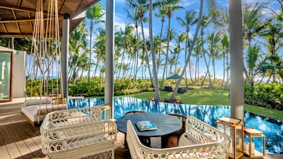 Every villa at Waldorf Astoria Seychelles Platte Island has an infinity pool and is just steps from white sandy beaches and crystal-clear waters. Photo: Hilton