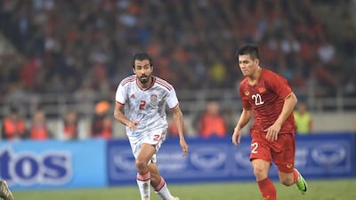 Mohammed Al Menhali during UAE's 2022 World Cup qualifier against Vietnam. Courtesy UAE FA