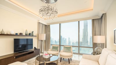 All of the main rooms have view of the Burj Khalifa.
