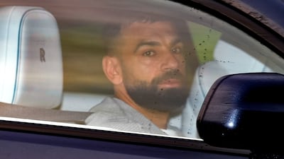 Mohamed Salah arriving at Liverpool's training ground on Tuesday. PA
