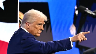 President Donald Trump speaks at the Future Investment Initiative Institute summit in Miami Beach. AP