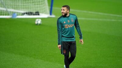 Zakaria Labyad during a training session at Stamford Bridge. PA