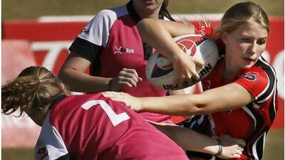 Rae Chase, right, comes from a lineage of rugby-playing family and the 16-year-old scrum-half is the captain of the Sharjah Wanderers Under 18 team.
