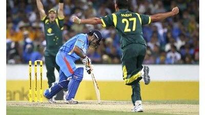 India were soundly beaten by Australia on Sunday and have only a slim chance of making the Tri-series final, in the place of Sri Lanka.